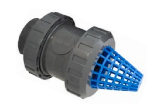 PVC zpětná klapka 50mm se sacím košem PN16