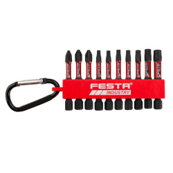 Sada torzných bitov FESTA INDUSTRY PH–PZ–TORX S2 1/4" 50 mm 10 ks