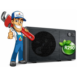 Tepelné čerpadlo LG ThermaV 7kW R290 MONOBLOK, model HM073HF.UB40 s montáží na klíč
