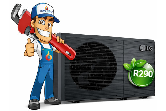 Tepelné čerpadlo LG ThermaV 7kW R290 MONOBLOK, model HM073HF.UB40 s montáží na klíč