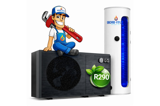 Tepelné čerpadlo LG ThermaV 7kW + TUV 200l R290 MONOBLOK, model HM073HF.UB40 s montáží na klíč