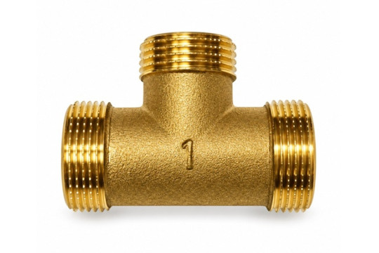 Mosazný T-kus MMM 3/8" s vnějšími závity PN16