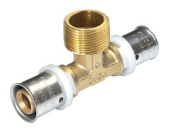 PEXAL T-kus vnější 32 x 1" x 32 - Lisovací tvarovka (TH) PN10, 100°C