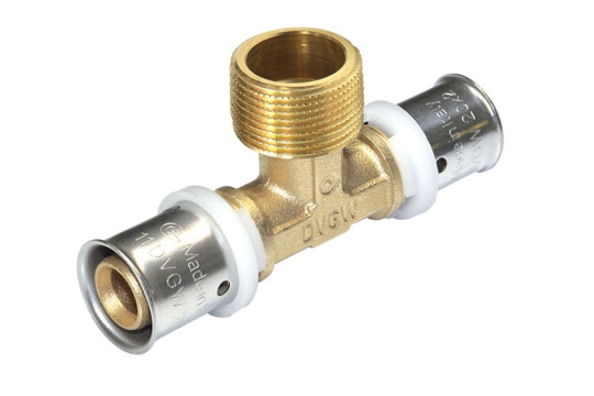 PEXAL T-kus vnější 16 x 1/2" x 16 - Lisovací tvarovka (TH) PN10, 100°C