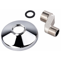 Excentrická etážka 1/2" x 3/4“, s rozetou, chróm