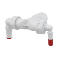 ALCA dvojité kolínko DN40/32/8-23mm, se zpětnými klapkami, PP ALCA dvojité kolínko DN40/32/8-23mm, se zpětnými klapkami, PP