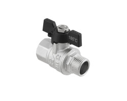 Kulový ventil BLACK 3/4" MF Motýl PN40 185°C PLNOPRŮTOK