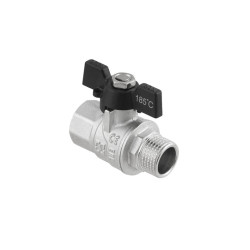 Kulový ventil BLACK 1" MF Motýl PN40 185°C PLNOPRŮTOK
