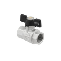 Kulový ventil BLACK 1/2" FF Motýl PN50 185°C PLNOPRŮTOK Kulový ventil BLACK 1/2" FF Motýl PN50 185°C PLNOPRŮTOK