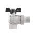 Kulový ventil BLACK 1/2" MF motýl se šroubením ROHOVÝ PN50 185°C PLNOPRŮTOK