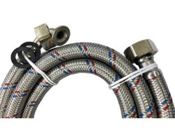 Tlaková flexi hadička s kolenem k pračce FF 3/4" x 3/4" 150cm, PN10, 100°C