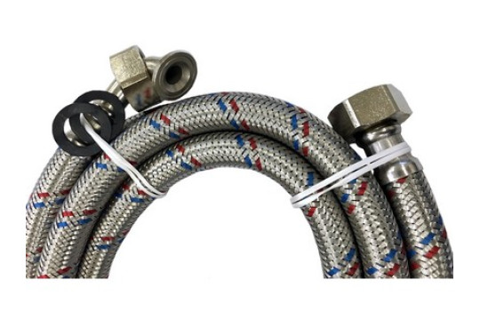 Tlaková flexi hadička s kolenem k pračce FF 3/4" x 3/4" 150cm, PN10, 100°C