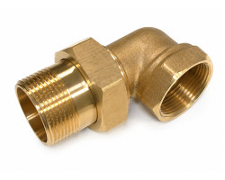Mosazné šroubení rohové 1" s plochým těsněním, PN16
