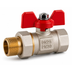 Kulový kohout MF 3/4" SE ŠROUBENÍM PN30 Motýlek, UCPÁVKA, plnoprůtok