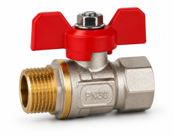 Kulový kohout MF 1" s UCPÁVKOU, Motýlek, PN30