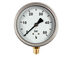 Manometr (tlakoměr) d63mm 0-50 BAR SPODNÍ vývod 1/4" - voda, vzduch