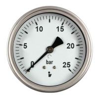 Manometr (tlakoměr) d50mm 0-25 BAR ZADNÍ vývod 1/4" - voda, vzduch Manometr (tlakoměr) d50mm 0-25 BAR ZADNÍ vývod 1/4" - voda, vzduch