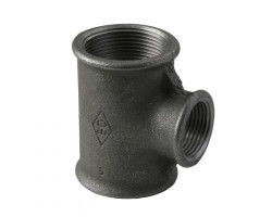 Černý t-kus redukovaný 1" x 1/2" x 1" FFF