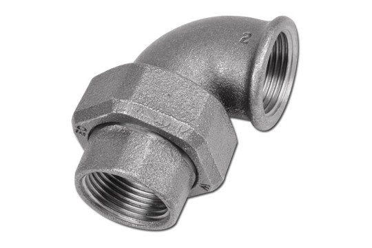 Černé šroubení rohové 90° FF 1/2"