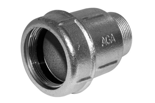 AGAFLEX AK spojka 1 1/4", 39,3-43,1mm, s vnějším závitem, svěrná, voda, litina/pozink