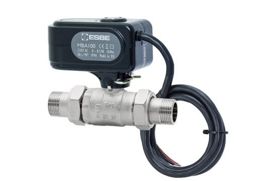 ESBE MBA 122 Kulový ventil 2-cestný s pohonem a adaptéry DN15 - 1/2" Kvs 20 m3/h