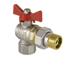 Kulový kohout MF 1/2" SE ŠROUBENÍM PN30 Motýlek, ROHOVÝ