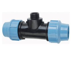 PE T-kus s vnějším závitem 32 mm x 1/2" x 32 mm - Polyetylen