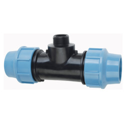PE T-kus s vnějším závitem 20 mm x 1/2" x 20 mm - Polyetylen