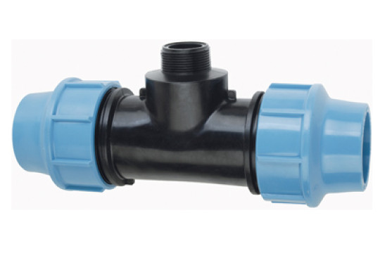 PE T-kus s vnějším závitem 20 mm x 1/2" x 20 mm - Polyetylen