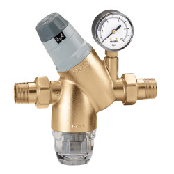 CALEFFI 5351 - Regulátor tlaku vody s filtrem a manometrem 1/2" PN25, 1 - 6 BAR 40°C
