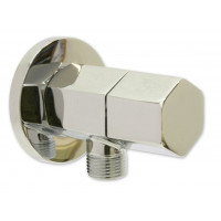 Rohový ventil s keramickým vrškem 1/2" x 3/8" - Chrom, šestihranný Rohový ventil s keramickým vrškem 1/2" x 3/8" - Chrom, šestihranný