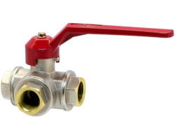 Třícestný kulový ventil 2" vrtání do "L" PN35, Tmax 120°C