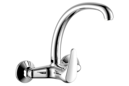 STENO 3046J Nástěnná dřezová páková vodovodní baterie s horním výtokem, CHROM, rozteč 150mm