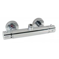 TERMA 1645H Sprchová termostatická vodovodní baterie s horním vývodem 3/4" pro set, CHROM, rozteč 150mm TERMA 1645H Sprchová termostatická vodovodní baterie s horním vývodem 3/4" pro set, CHROM, rozteč 150mm