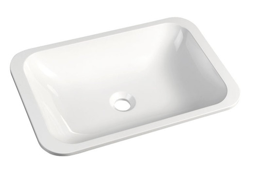 JAPURA umyvadlo 490x322mm, litý mramor, bílá, zápustné