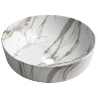 RONDEA keramické umyvadlo na desku Ø 41cm, bianco carrara