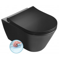 AVVA závěsná WC mísa Rimless, 35,5x53 cm, černá mat AVVA závěsná WC mísa Rimless, 35,5x53 cm, černá mat