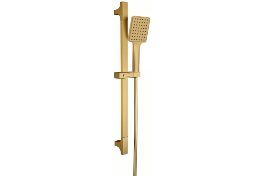 Sprchová souprava hranatá, posuvný držák 680mm, zlato mat Sprchová souprava hranatá, posuvný držák 680mm, zlato mat