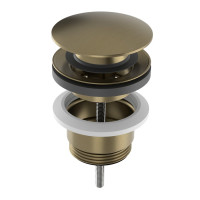 Umyvadlová výpust 5/4“, click-clack, velká zátka, 10-65mm, zlato mat Umyvadlová výpust 5/4“, click-clack, velká zátka, 10-65mm, zlato mat