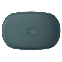 INFINITY OVAL keramické umyvadlo na desku, 55x36 cm, zelená petrol INFINITY OVAL keramické umyvadlo na desku, 55x36 cm, zelená petrol