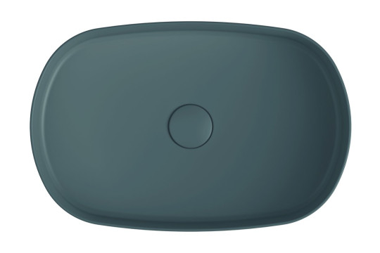 INFINITY OVAL keramické umyvadlo na desku, 55x36 cm, zelená petrol INFINITY OVAL keramické umyvadlo na desku, 55x36 cm, zelená petrol