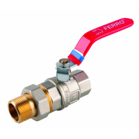 Kulový plnoprůtočný kohout se šroubením, páka ŠM 1/2" Kulový plnoprůtočný kohout se šroubením, páka ŠM 1/2"