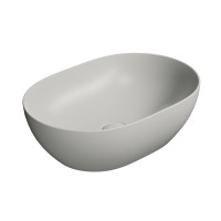 PURA keramické umyvadlo na desku, 50x35cm, cenere mat PURA keramické umyvadlo na desku, 50x35cm, cenere mat