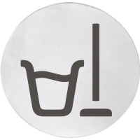 Cedule úklidová místnost, Ø 75mm, nerez mat Cedule úklidová místnost, Ø 75mm, nerez mat