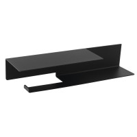 Držák toaletního papíru s poličkou 35x7x9,5cm, černá mat Držák toaletního papíru s poličkou 35x7x9,5cm, černá mat
