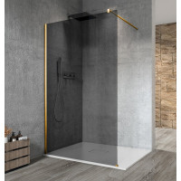 VARIO GOLD MATT jednodílná sprchová zástěna k instalaci ke stěně, kouřové sklo, 1200 mm VARIO GOLD MATT jednodílná sprchová zástěna k instalaci ke stěně, kouřové sklo, 1200 mm