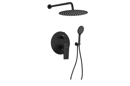KAI podomítkový sprchový set s pákovou baterií, otočný přepínač, 2 výstupy, černá mat