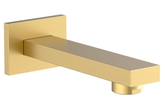 Nástěnná výtoková hubice, hranatá, 160mm, zlato mat Nástěnná výtoková hubice, hranatá, 160mm, zlato mat