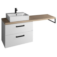 VEGA sestava koupelnového nábytku, š. 125 cm, bílá/dub platin VEGA sestava koupelnového nábytku, š. 125 cm, bílá/dub platin