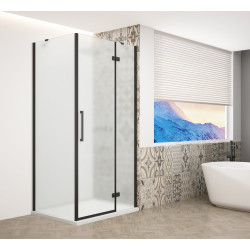 TRINITY BLACK čtvercový sprchový kout 1000x1000mm, matné sklo, pravé